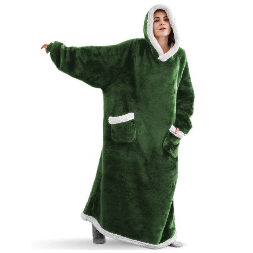 Oversized Wool Hoodie Blanket